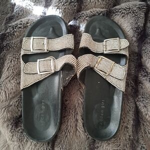 Madden Girl Rhinestone Buckle Sandals